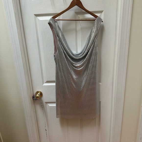 NWT Ginny Mini Dress in Silver XS GRAY SPARKLE - Picture 3 of 10